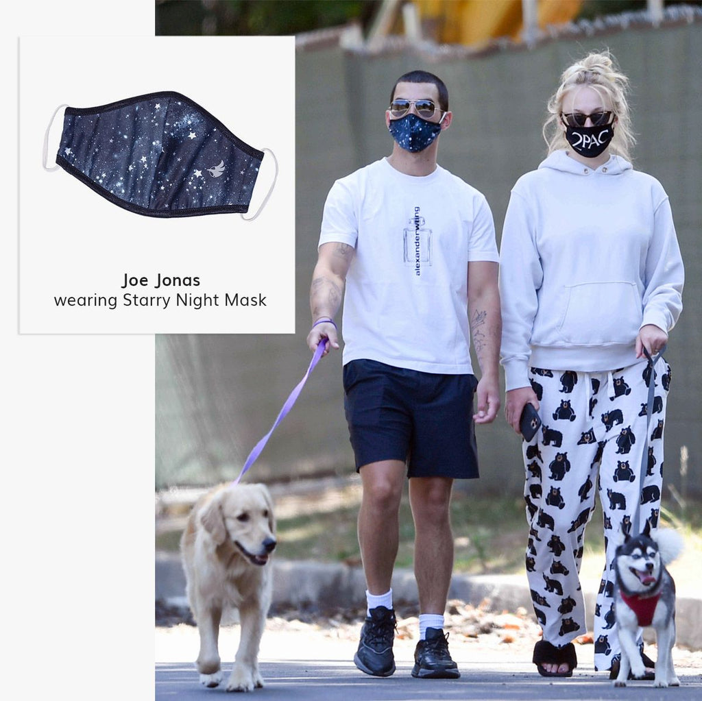 Photo of Joe Jonas wearing WERKSHOP Face Mask