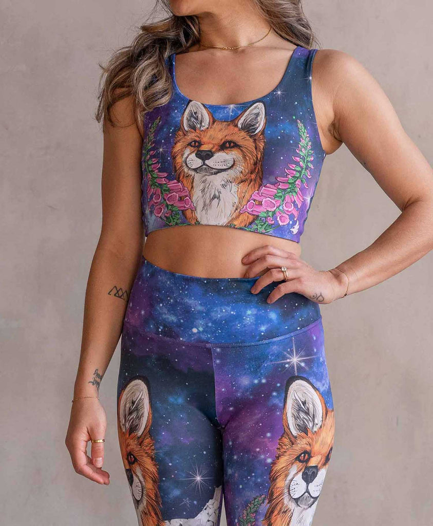 Model wearing WERKSHOP Save A Fox Reversible Top.