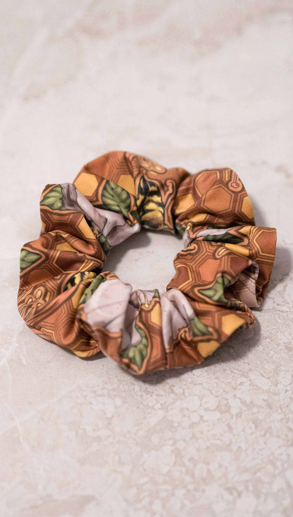 Werkshop Featherlight Hair Scrunchie in Honeybees Print