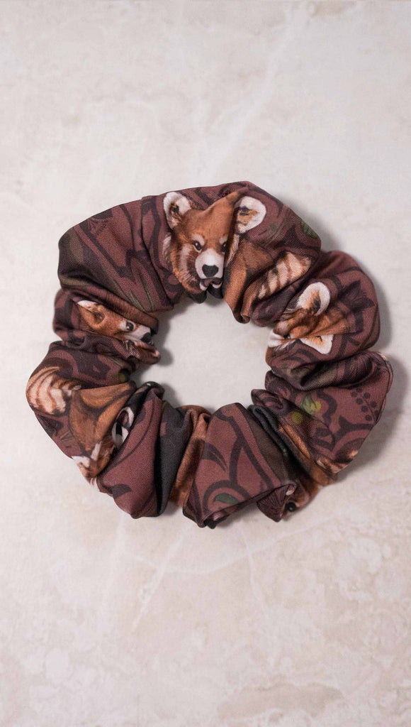 Werkshop Featherlight Hair Scrunchie in Red Pandas Print